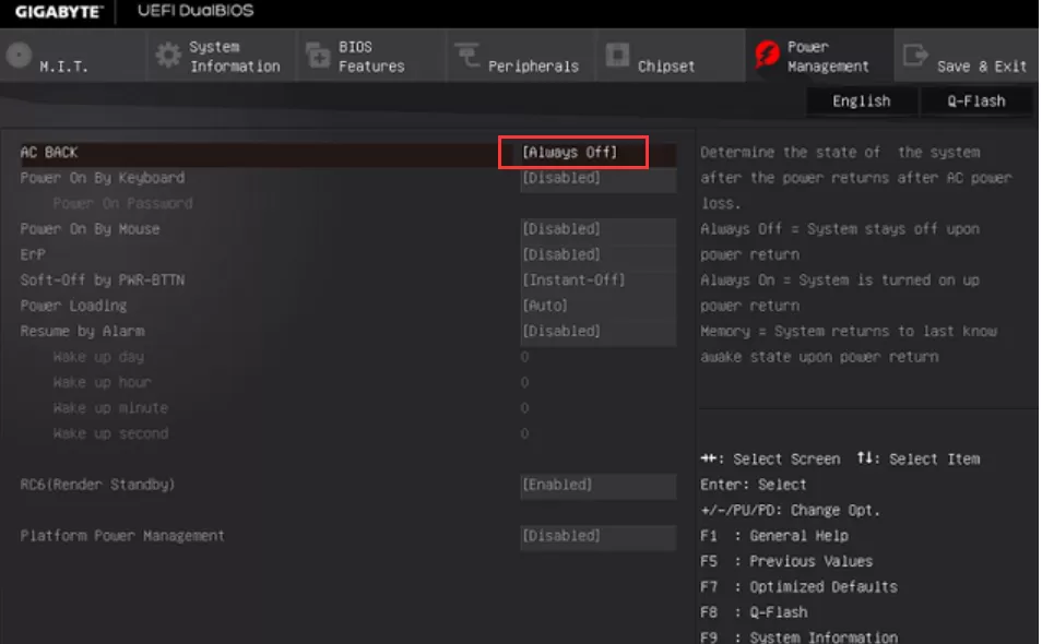 各品牌主板BIOS（AC recovery：交流电源恢复）通电自启远程开机设置教程（华硕、技嘉、七彩虹、微星、昂达等）