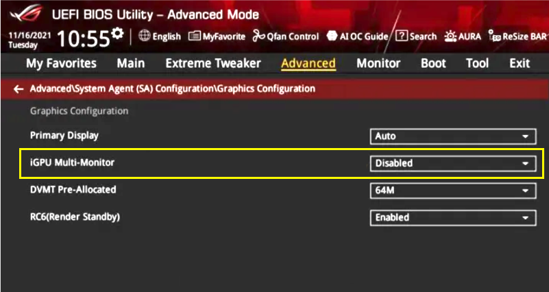 华硕主板如何关闭/开启iGPU核显设置？华硕主板设置开启或关闭iGPU核显方法-无名大叔