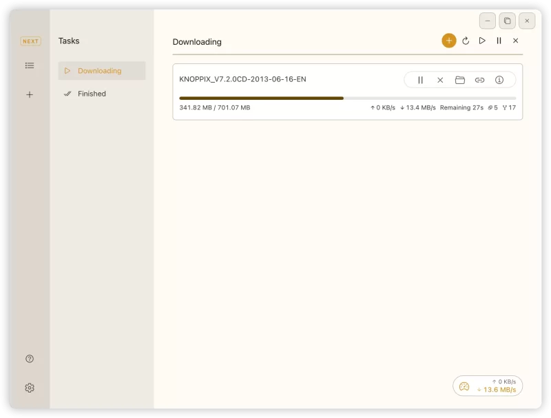 Motrix Next：一款开源下载神器，界面简洁、aria2 驱动、跨平台，支持HTTP、FTP、BitTorrent、Magnet等多种协议-无名大叔